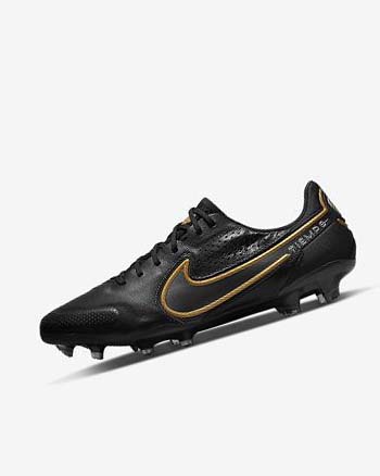 Nike Tiempo Legend 9 Elite FG Negros Grises Oscuro Metal Dorados Metal Grises Oscuro | MX 5591